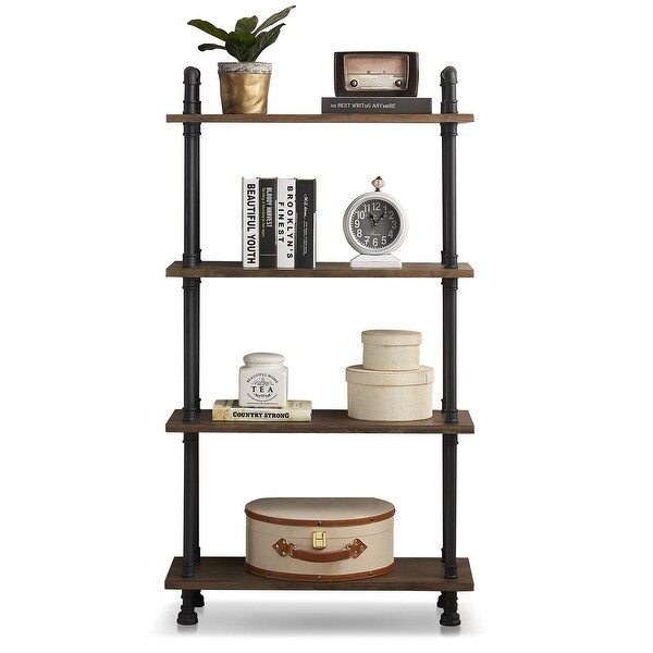 Ivinta Industrial Bookshelf 3/4/5/6 Shelf Bookcase, Rustic