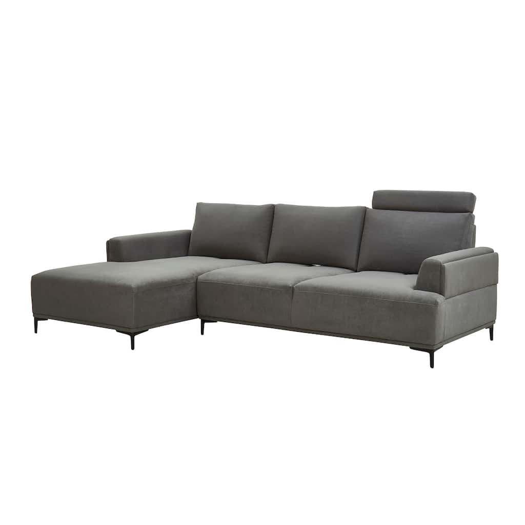 Pasargad Home Modern Lucca Sectional Sofa With Push Back Function