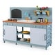 preview thumbnail 1 of 4, Kids Play Kitchen Set with Stoves for Boys Girls Aged 3-8-Blue Blue