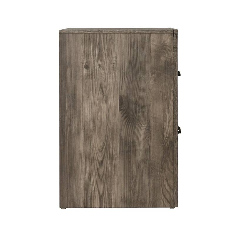 Gray Beige 2 Drawer 16.18 in. W Nightstand with Sturdy Hardware and Ample Storage