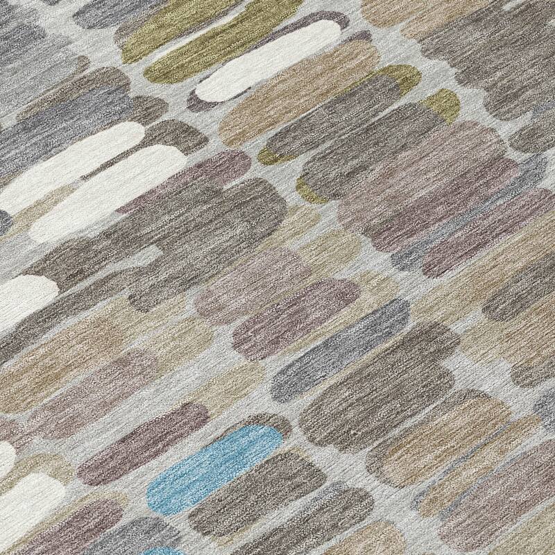 Machine Washable Indoor/ Outdoor Modern Caps Chantille Rug
