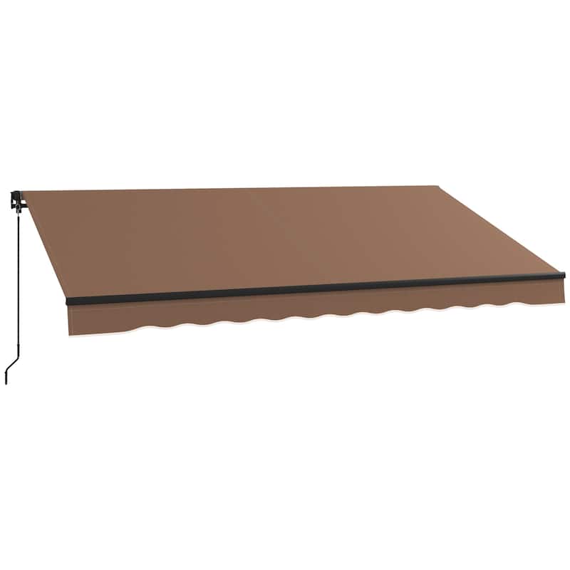 Outsunny 12' x 10' Retractable Awning, Patio Awning Sunshade Shelter with Manual Crank Handle, 280gsm UV Resistant Fabric