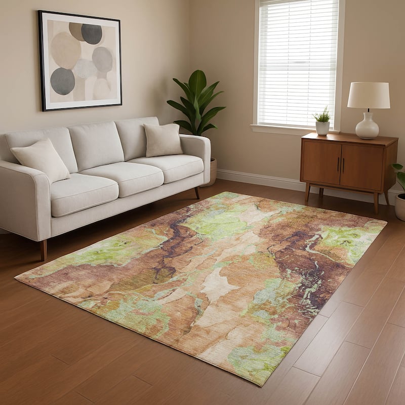 Premium Washable Super Soft Modern Contemporary Mayfield Rug - Mocha - 3' x 5'