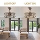 preview thumbnail 8 of 9, 18" Ceiling Fan Light, 4-Light Farmhouse Antique Wood Light, Quiet Motor w 3 Speed & Aged Steel Frame for Bedroom, Dining Room