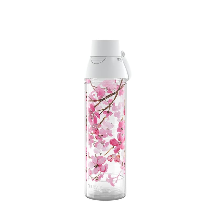 Tervis Sakura Japanese Cherry Blossom Made in USA Double Walled Insulated Travel Tumbler, Classic - 24oz Venture Lite Water Bottle
