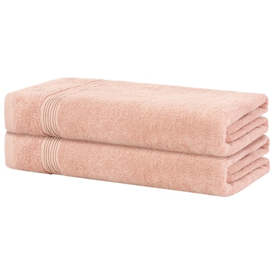 Soft Bath Towels, 2 Pack Stripes Large Bathroom Towels Set Highly Absorbent Towels for Bathroom 28" x 56"