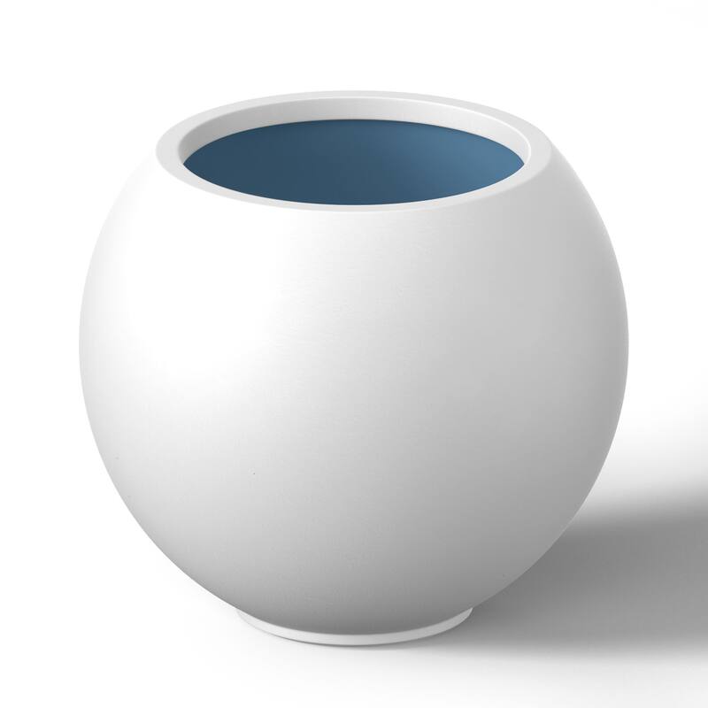Concrete Round Planter / Pot with Enhanced Interior - 11 x 9.5 in - Crisp White(Enhanced Interior)