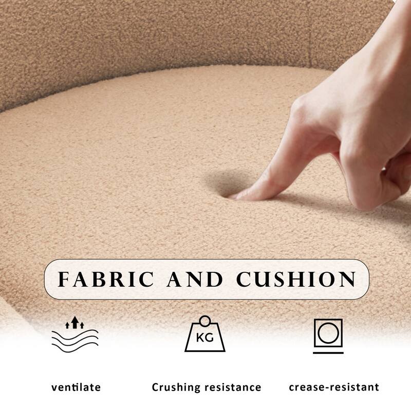 Modern Upholstered Swivel Barrel Chair Accent Lounge Chair