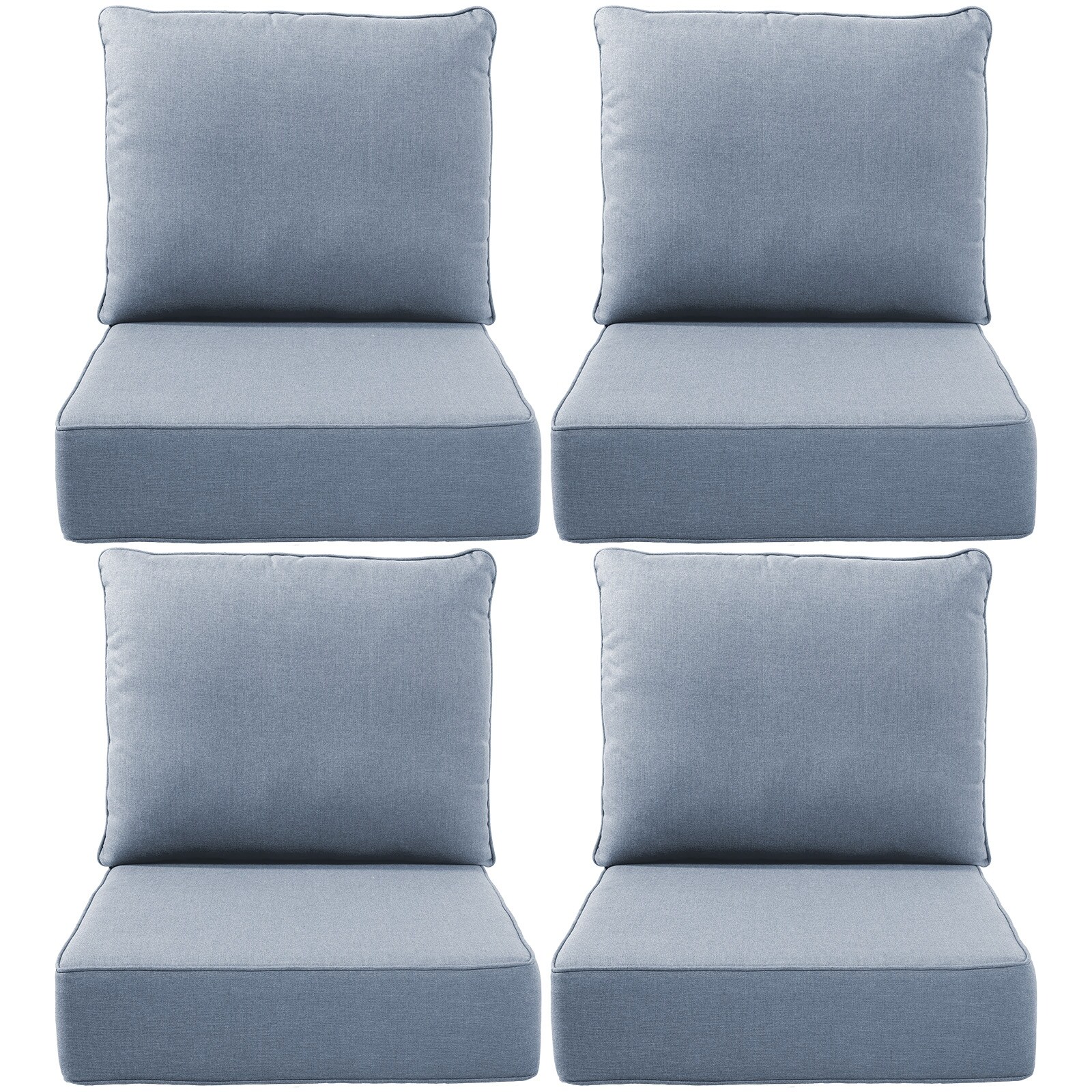 Gymojoy 24"x22"x6" Patio Thick Cushions & Pillows Set - Deep Seat Indoor/Outdoor Water & Fade Resistant