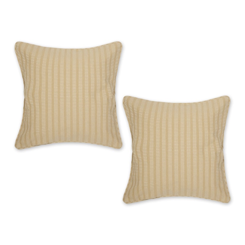 Off-White Dobby Stripes Recycled Cotton Pillow Cover 18x18 (Set of 2) - Dobby Stripe, Biscuit