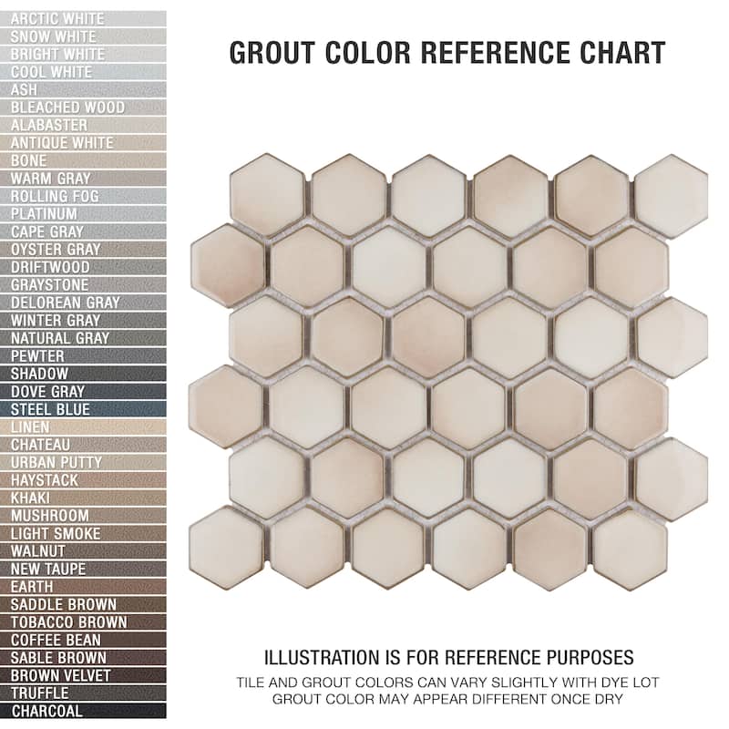 Merola Tile Hudson Due 2" Hex Truffle 10-7/8" x 12-5/8" Porcelain Mosaic Floor and Wall Tile