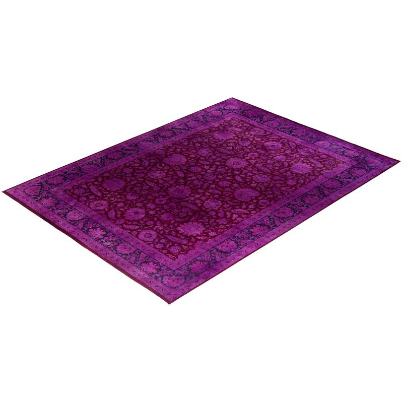 Fine Vibrance One-of-a-Kind Hand-Knotted Area Rug - Pink, 9' 3" x 12' 5" - 9' 3" x 12' 5"