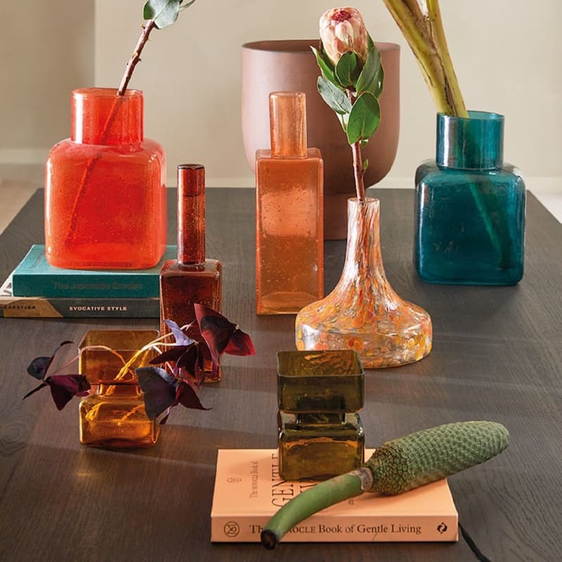 Veli Tabletop Decorative Vase - 13.25" - Orange