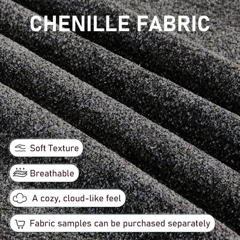 Modern Chenille Convertible Sofa Bed Queen Size Split Back Design