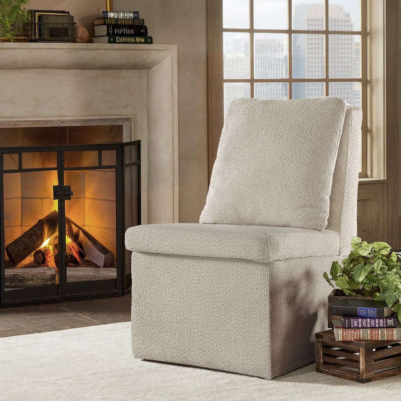 Gowanus Boucle Parson Dining Chair with Casters by iNSPIRE Q Classic