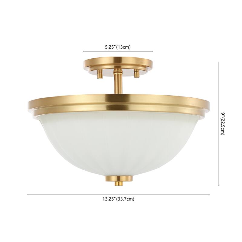 SAFAVIEH Lighting Heledd Flush Mount - 13" W x 13" D x 9" H - Gold Base - 13Wx13Dx9H