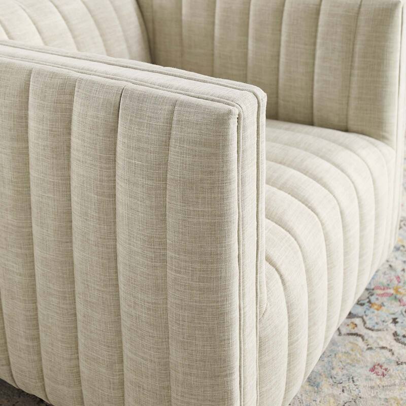Perception Tufted Swivel Upholstered Armchair