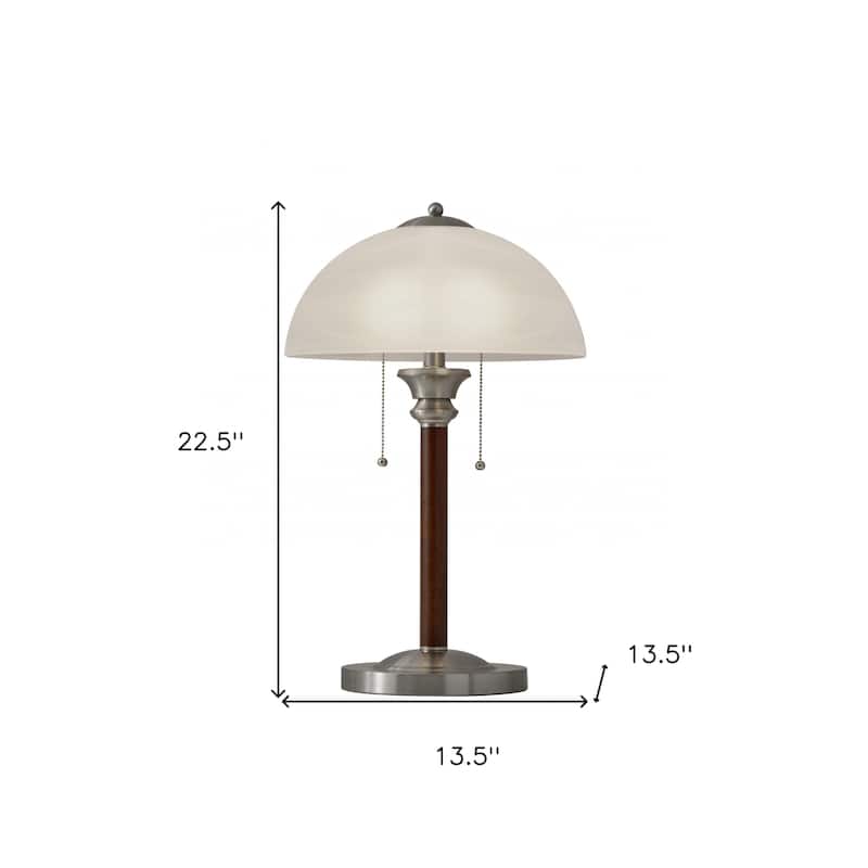 HomeRoots Silver Metal Standard Table Lamp With White Shade - 13.5