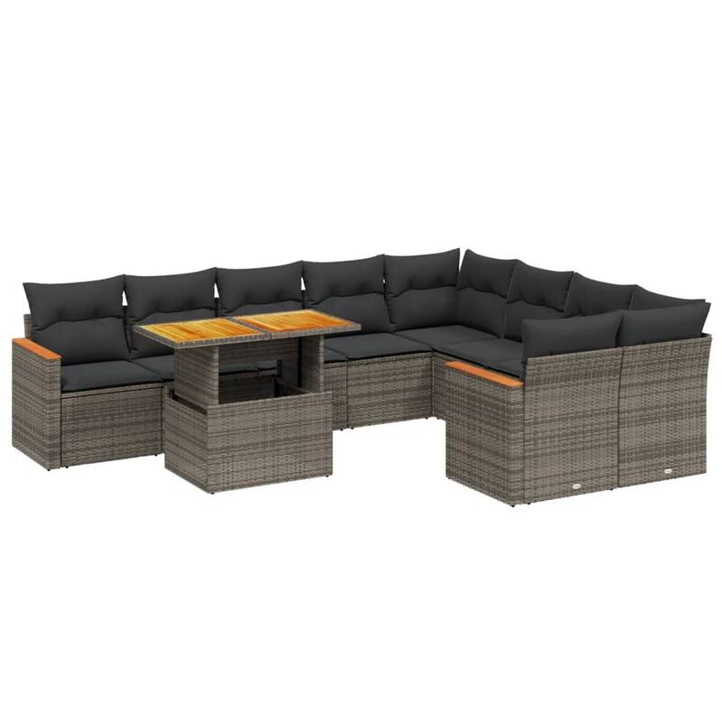 10-Piece Modular Outdoor Sofa Set - 21.7 x 39.4 x 28.7 in