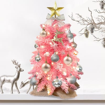 2ft Exquisite Christmas Tree with Lights,Christmas Ornaments