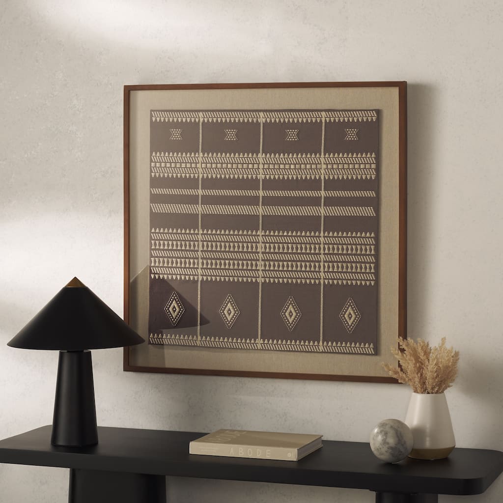 SAFAVIEH Home Zarra 30-inch Brown Framed Textile Art