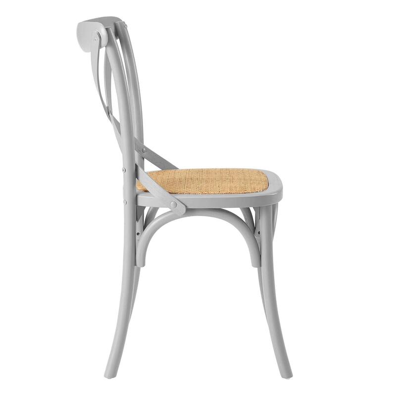 Winston Country Style Cross Back Light Grey Dining Chair