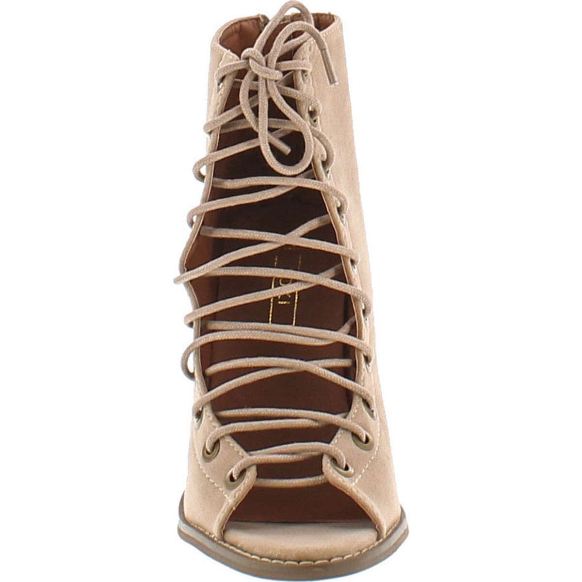 open toe flat booties