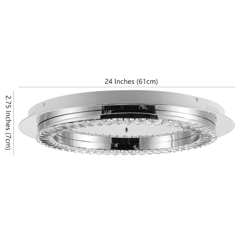 Brice Integrated Iron/Crystal Glam LED Flush Mount, by JONATHAN Y