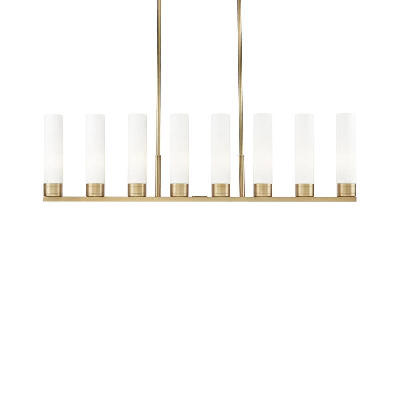 Innovations Lighting 617-8I-14-48 Boreas Linear Boreas 8 Light 48" - Brushed Brass / Striped White