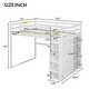 preview thumbnail 3 of 15, Wood Full Size Loft Bed with Built-in Wardrobe and Storage Shelves