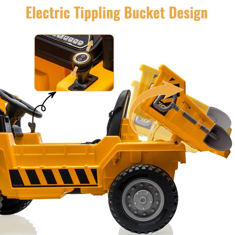 Ride on Dump Truck for Kids, with Electric Dump Bed