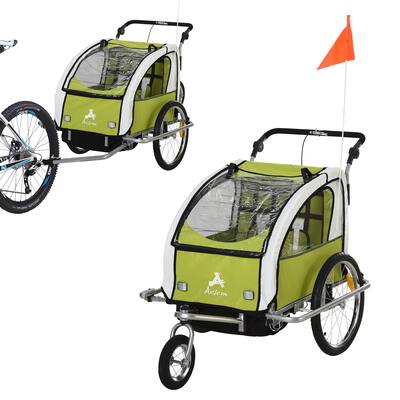 Aosom Elite 360 Swivel 2-in-1 Double Child Two-Wheel Bicycle