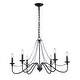 preview thumbnail 6 of 4, Mid-century Modern Farmhouse 6-Lights French Country Chandelier For Dining Room - 35 inches Black
