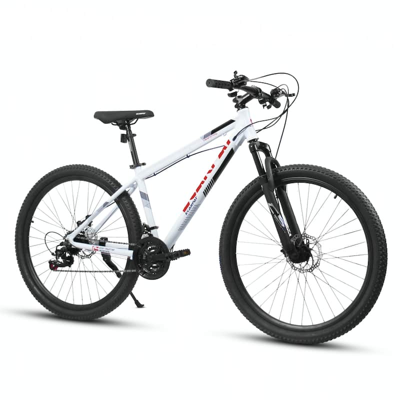27 Inch Mountain Bike 21 Speed, Suspension Fork,White