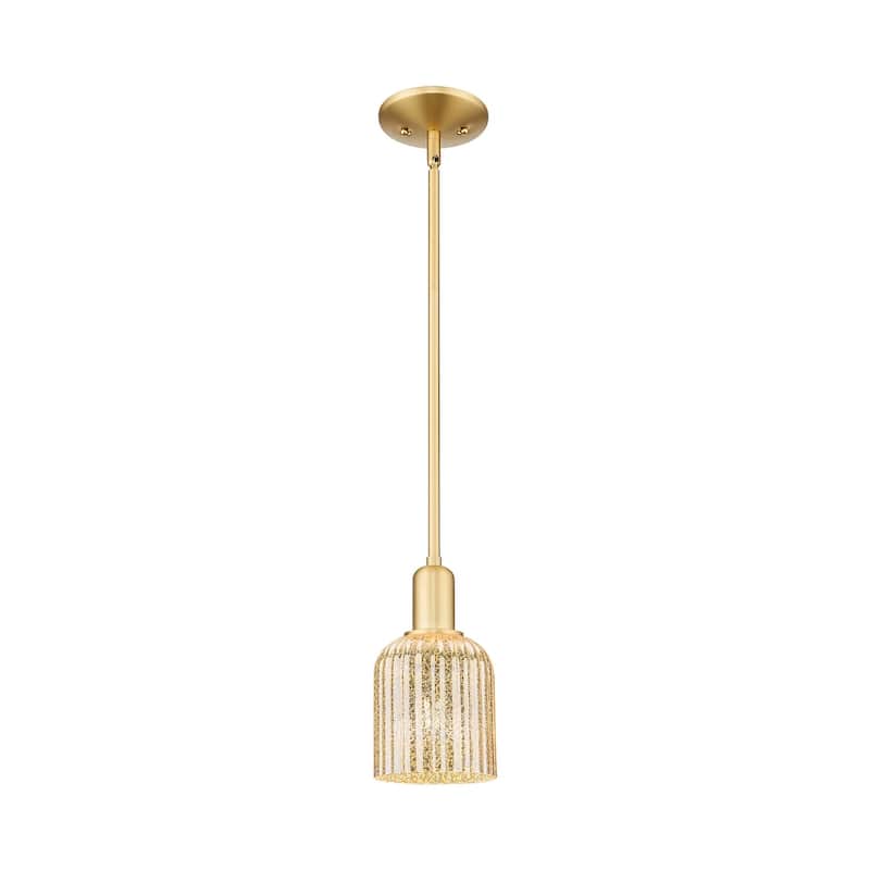 Innovations Lighting 716-1S-10-5 Bridal Veil Pendant Bridal Veil 5" - Satin Gold / Mercury