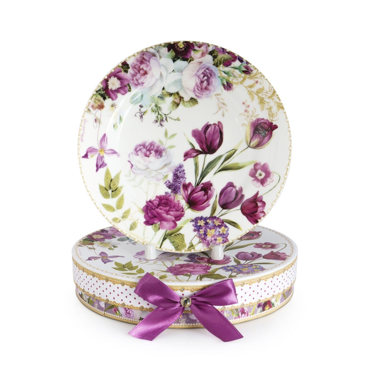 STP Goods Tulip Porcelain Dessert Plate Set of 2 in Gift Box