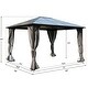 preview thumbnail 6 of 5, Kozyard 10ftx12ft' Polycarbonate Top Aluminum Permanent Gazebo with a Mosquito Net and Privacy Curtain