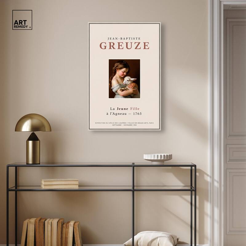 Girl and Her Lamb Canvas by Art Remedy