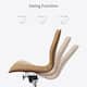 Set of 2 Modern Office Chairs, Upholstered PU Leather Ribbed Armless Mid Back with Metal Frame, Adjustable Height, Tilt