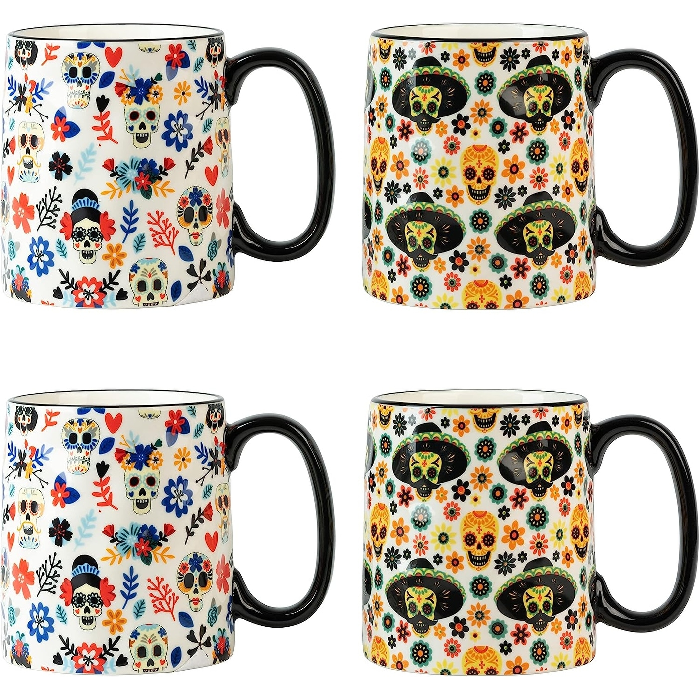 Sugar Skull Day of the Dead Bella Mug, Assorted Se...