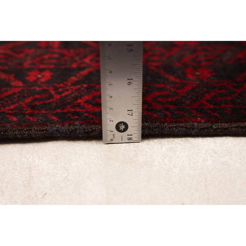 ECARPETGALLERY Hand-knotted Baluch Red Wool Rug - 3'4 x 6'2