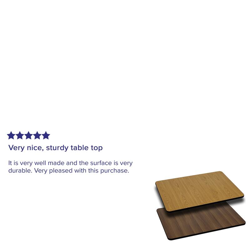 24'' x 30'' Rectangular Table Top with Reversible Laminate Top - 30"D x 24"W x 1.125"H