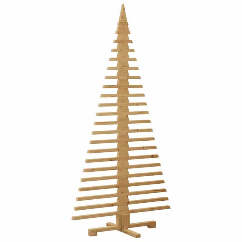 vidaXL Wooden Christmas Tree with Stand Brown Solid pine wood
