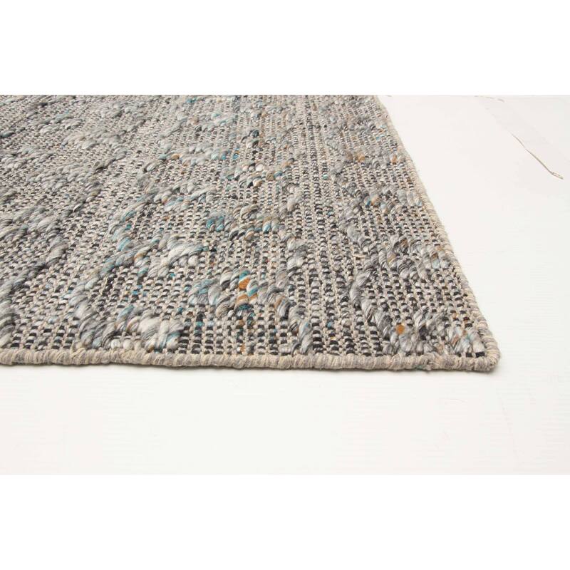 ECARPETGALLERY Braid weave Sienna Grey Wool Rug - 5'3 x 7'6