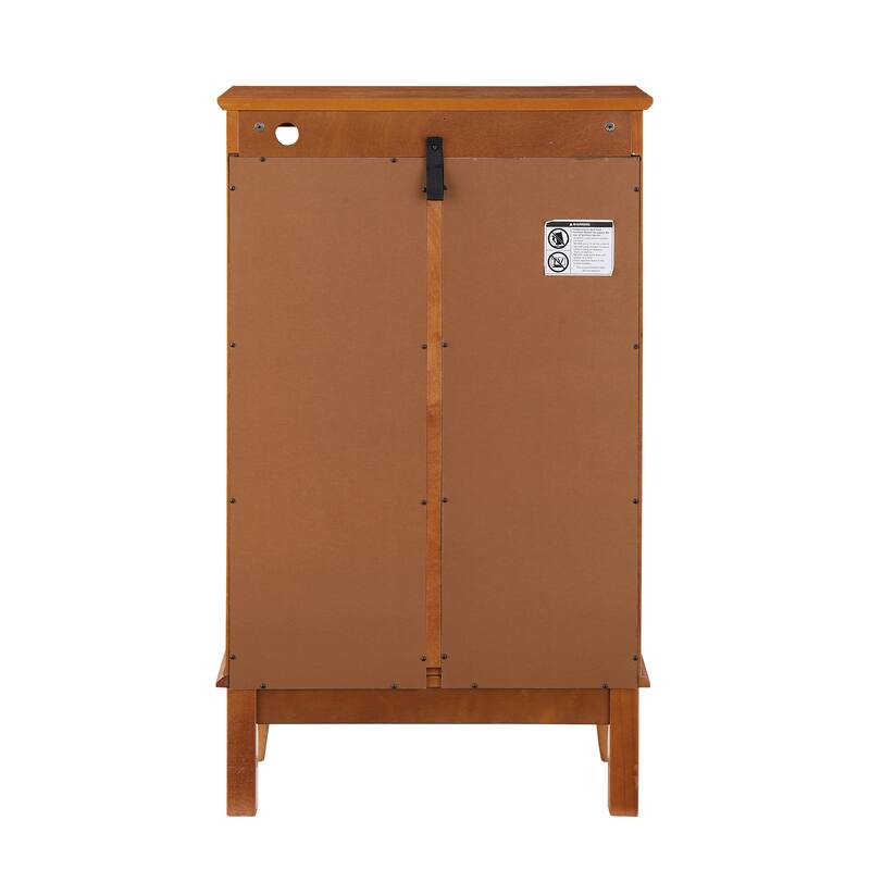 GDF Studio - American Retro Curio Cabinet with Lighted Display & Mirrored Back