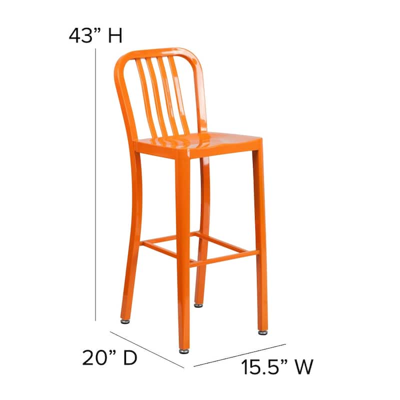 Indoor/Outdoor Commercial Grade Metal Modern Barstools (Set of 2)