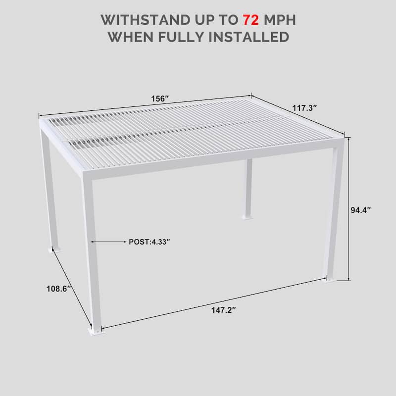 PURPLE LEAF 10ft.×13ft. Aluminum Louvered Pergola Bed Bath & Beyond