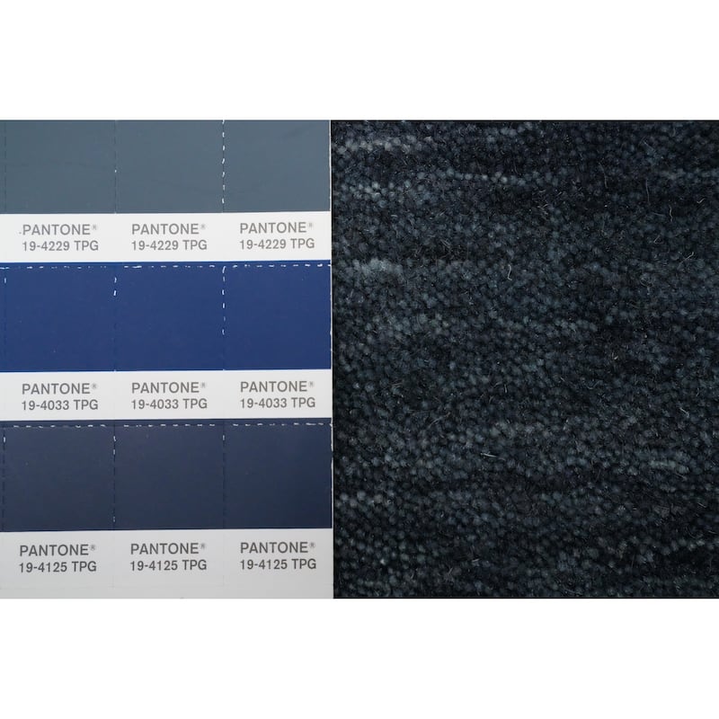 Hand Knotted Oriental 100% Wool Carpet Tribal Animal Pictorial Navy Blue & Blues Gabbeh Area Rug - 4' 11'' X 3' 2''