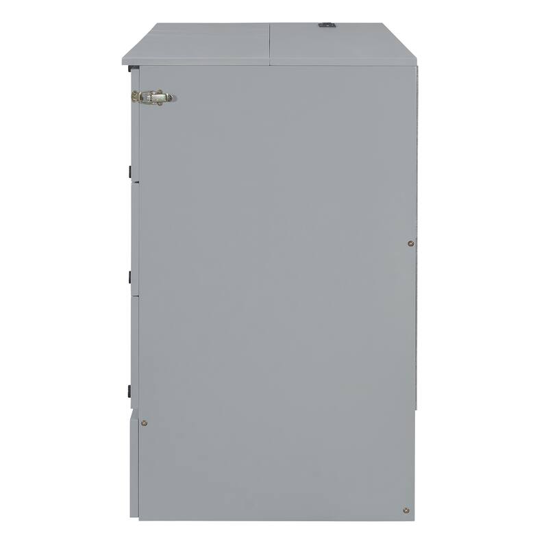 Modern Murphy Bed with Drawer, USB Ports, and Outlets