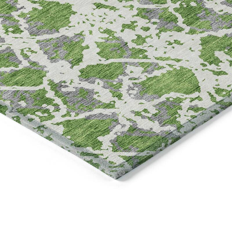 Machine Washable Indoor/ Outdoor Abstract Modern Chantille Rug